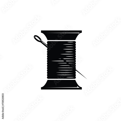 Thread sewing logo icon isolated on vector illustration