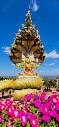 Buddha statue with seven naga heads protect