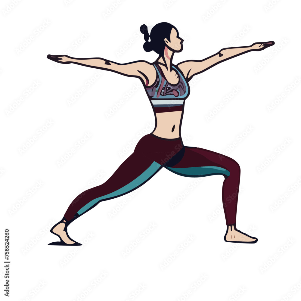 Practicing yoga, modern line design style Practicing yoga, modern line design style