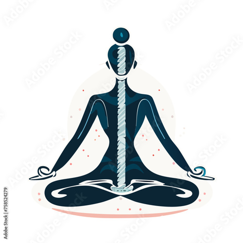 Practicing yoga, modern line design style