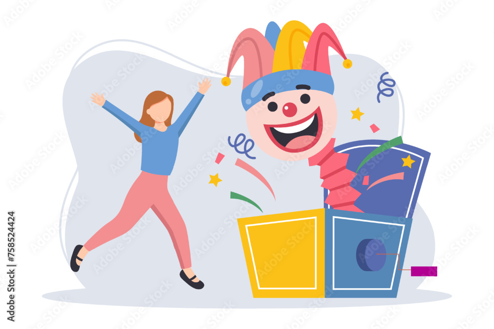 Fototapeta premium April Fools Flat Illustration Design