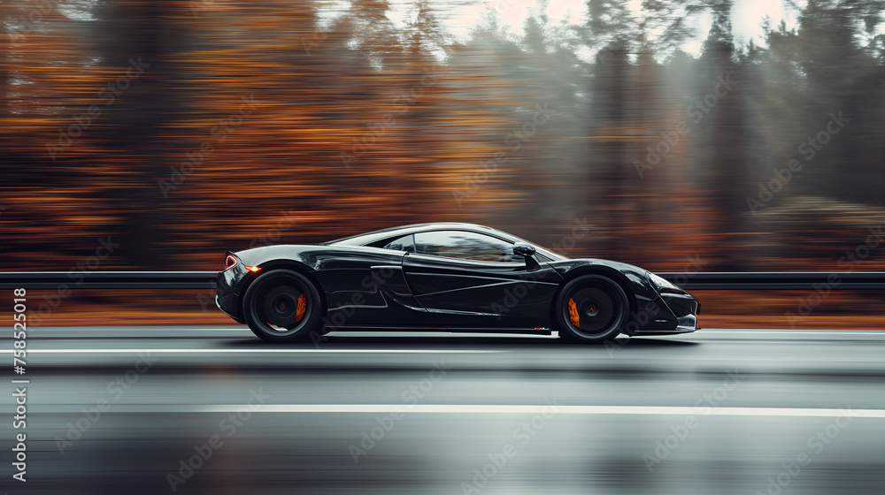 Adrenaline Rush: High-Speed Supercar Soaring on the Autobahn