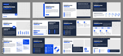 Modern presentation slide templates. Infographic elements template set for web, print, annual report brochure, business flyer leaflet marketing and advertising template. Vector Illustration.