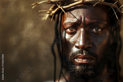 black man jesus christ. easter, passion of christ, cross, religion, black man, catholics, evangelicals, christ on the cross, jesus, pray, faith, religious, bible, book, angels, christ, church © franck