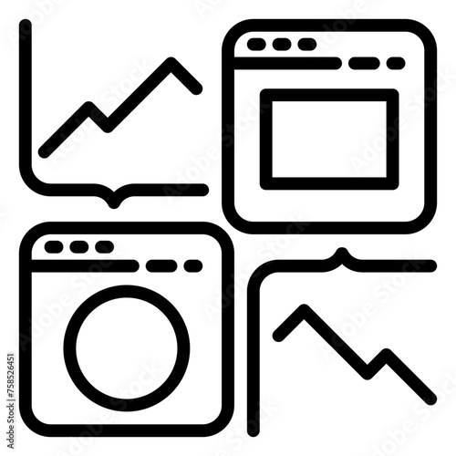 AB testing icon, line icon style