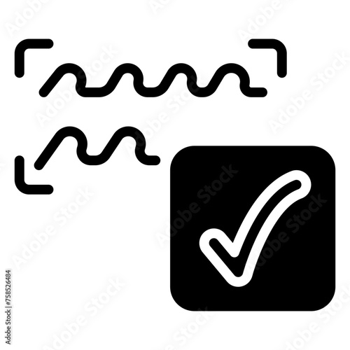 Spellcheck icon, glyph icon style