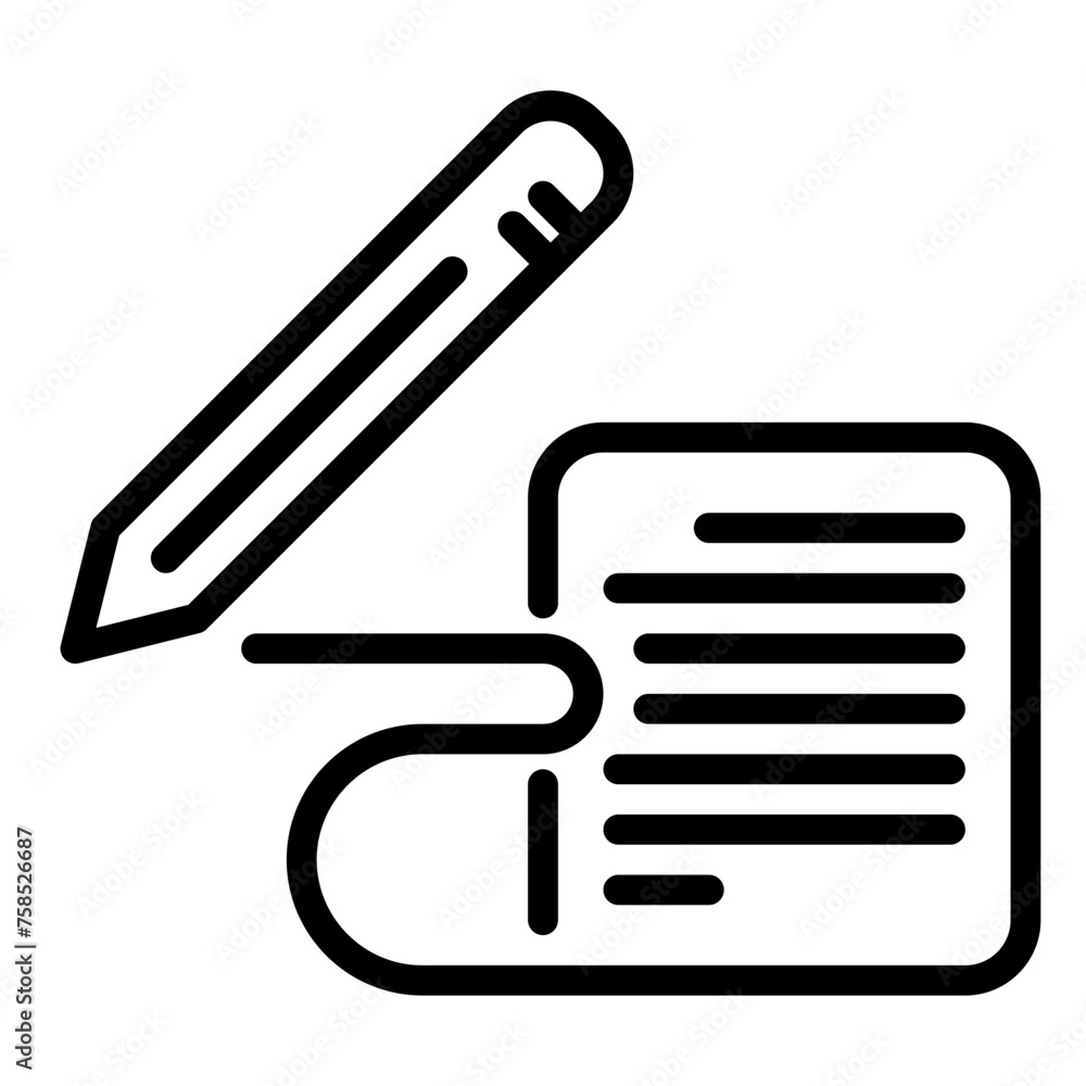 Pencil icon, line icon style Pencil icon, line icon style