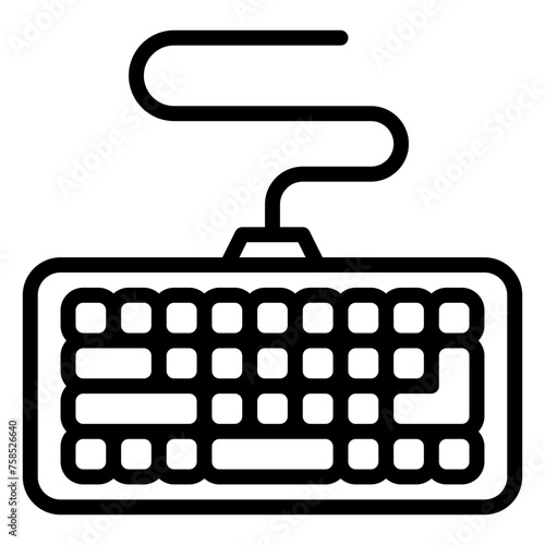 Computer keyboard icon, line icon style