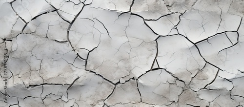 A closeup of a cracked concrete surface resembling a unique twig pattern. The composite material is captured in monochrome photography, adding a dramatic effect to the landscape