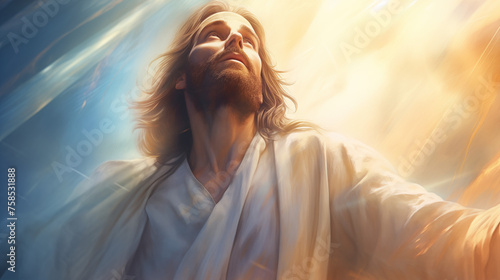 Close-up face of Jesus Christ  photo