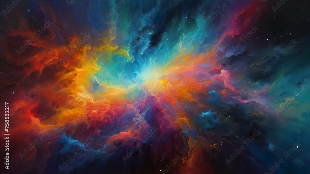 Colorful space nebula illustration.