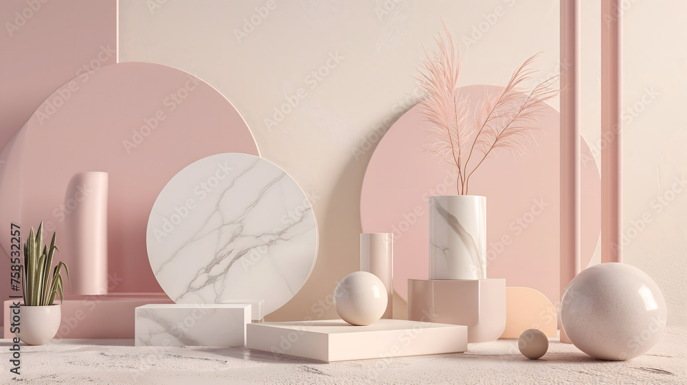 Fototapeta premium Cozy Home Interior Design with Furniture and Decor