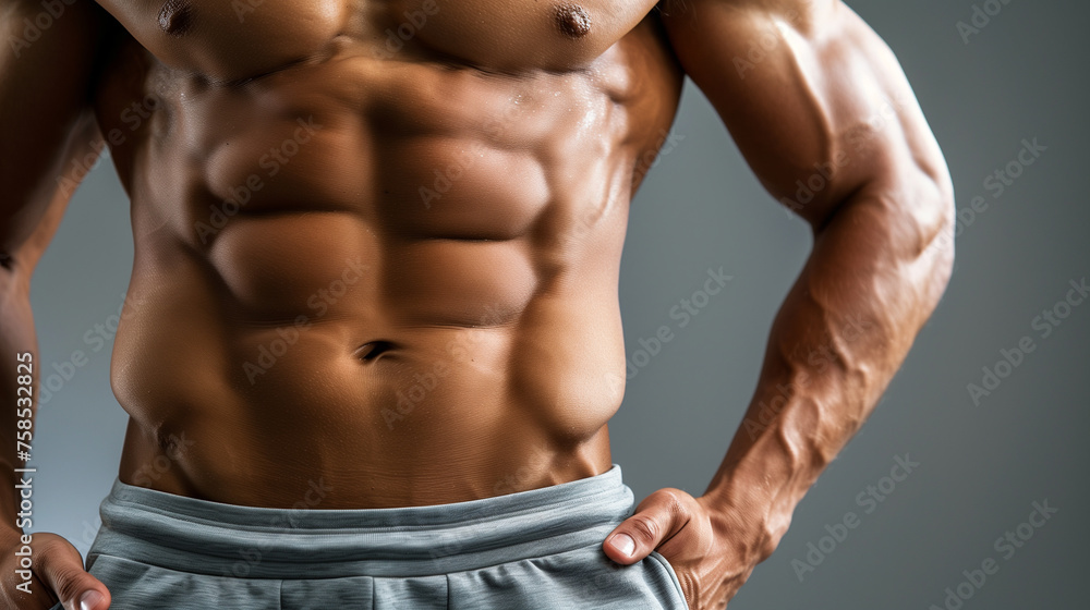 Fototapeta premium ジムで鍛えている男性 トレーニングイメージ