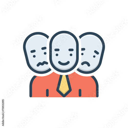 Color illustration icon for multiple personality