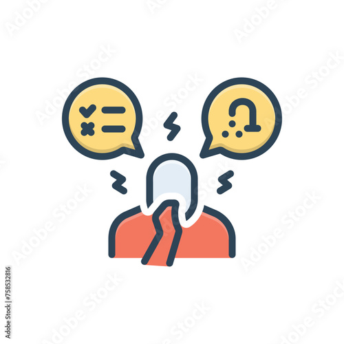 Color illustration icon for obsessive compulsive disorder
