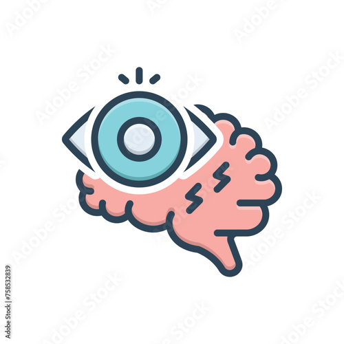 Color illustration icon for schizophrenia