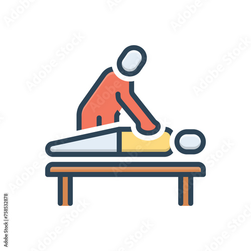 Color illustration icon for therapy
