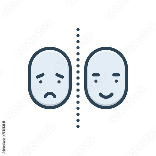 Color illustration icon for bipolar