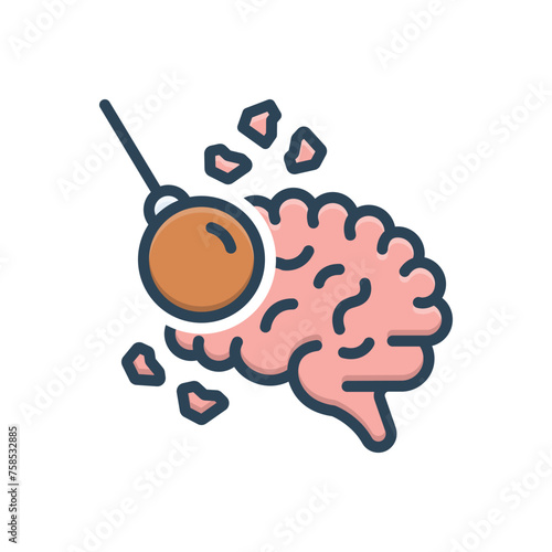 Color illustration icon for trauma