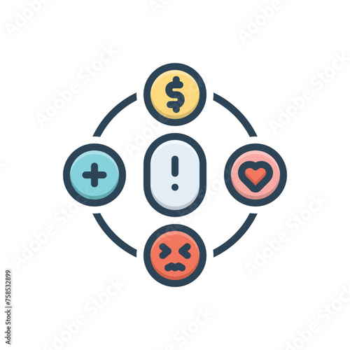 Color illustration icon for contributing factor