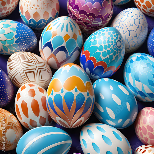 Celebrate International Easter on March 31, 2024, with a unique touch by incorporating a 3D, 8K universe pattern egg design into your pottery. This abstract and modern twist on traditional Easter déco photo