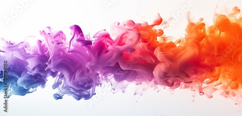 Colorful smoke splash over white background, bright colors, abstract background 