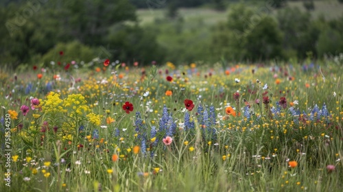 Vibrant wildflowers fill the open meadows their delicate petals dancing in the gentle breeze. Native grasses and shrubs provide a natural habitat for small creatures.
