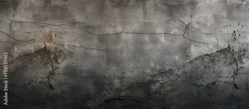 A close up of a cracked grey concrete wall with a pattern resembling wood grain, creating a sense of darkness and freezing metallike texture