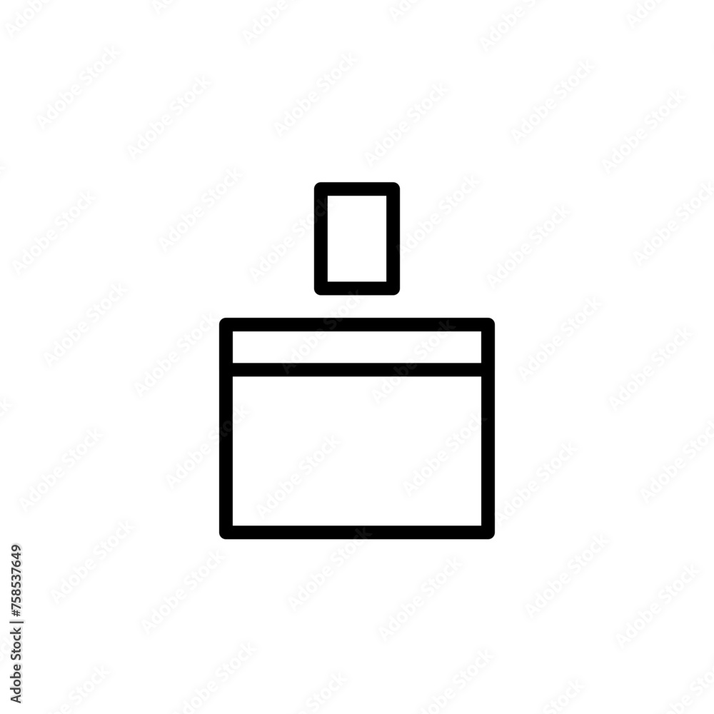 Voting ballot box line icon