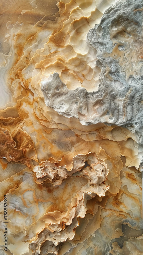 Obraz premium Marble texture detail with swirling patterns and a rich palette of earthy colors.
