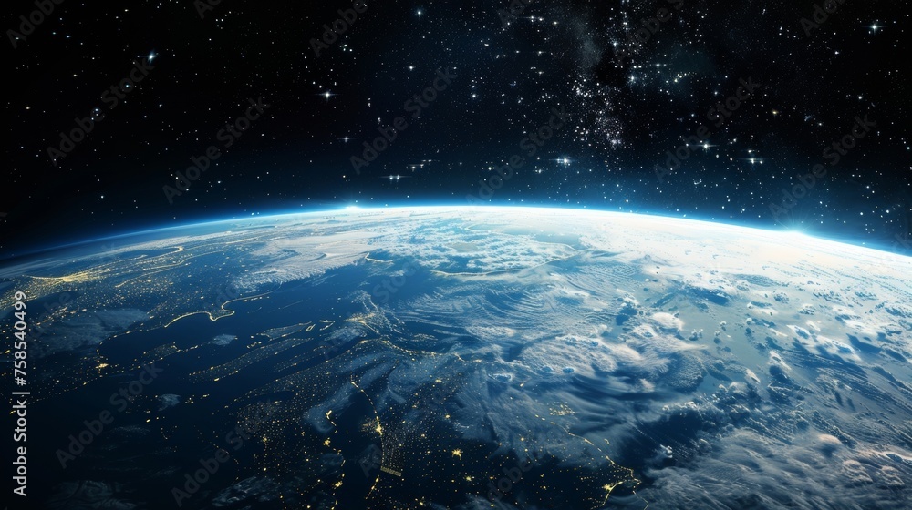 Fototapeta premium As the countdown begins the atmosphere is electric with anticipation and excitement both on the ground and in space.