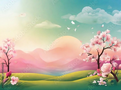 spring background floral decoration pastel colors. generative ai