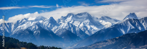 Mystical Dhauladhar: Majestic Snow-Capped Peaks Against Azure Sky