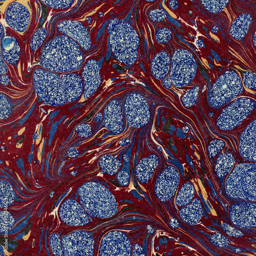 Colorful Antique Mulberry Marbled Paper © tracy