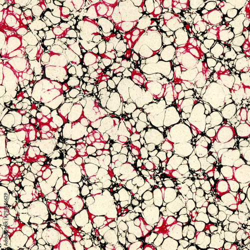 Colorful Antique Mulberry Marbled Paper
