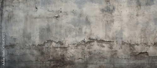 A detailed closeup of a weathered concrete wall with peeling paint  showcasing a monochrome pattern reminiscent of urban landscape art