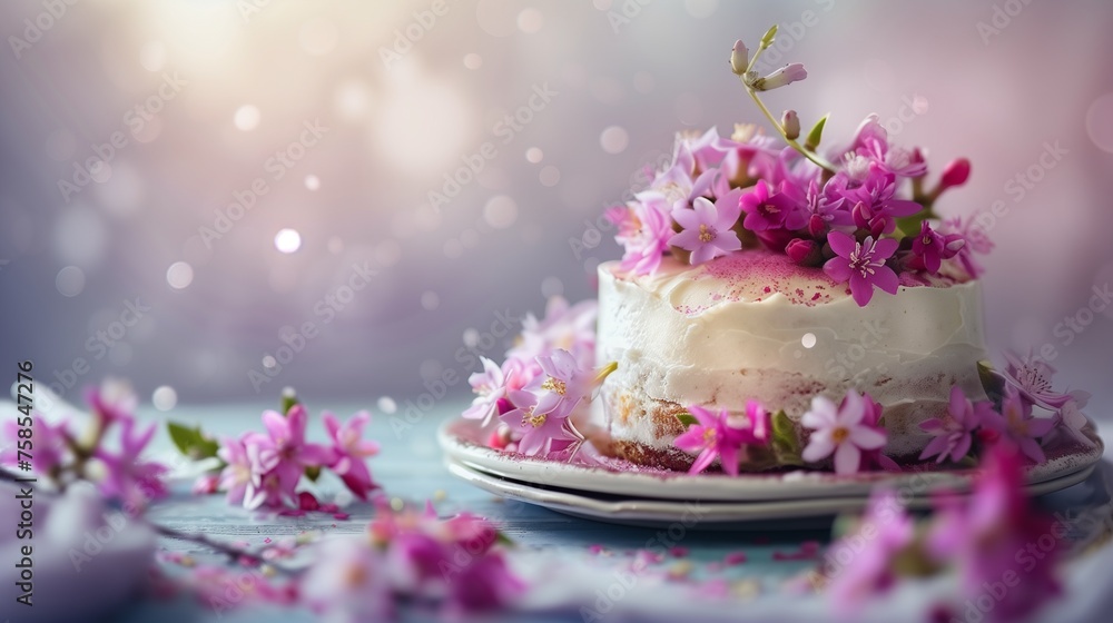 Flower cake, flowers, food photography, beautiful, delicious food