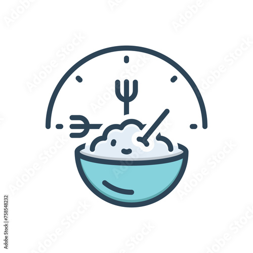 Color illustration icon for meal breaks