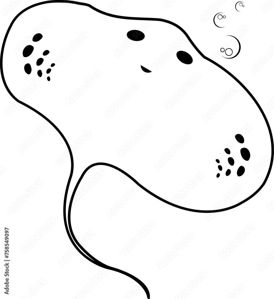 Stingray Fish Coloring, Sea Animal Outline, A cute funny coloring book provide hours of coloring fun for children. To color, Suitable for little kids and toddlers Stingray Fish Coloring, Sea Animal Outline, A cute funny coloring book provide hours of coloring fun for children. To color, Suitable for little kids and toddlers