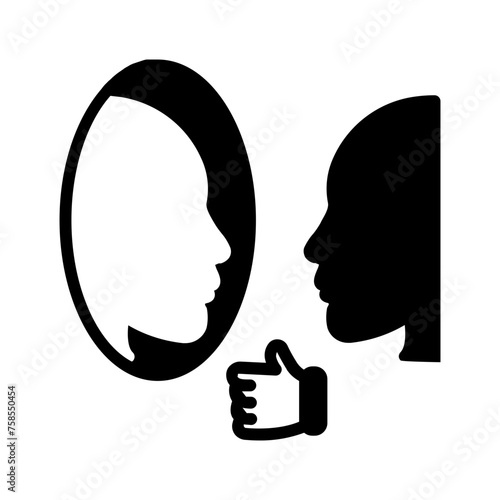 Vector solid black icon for Affirmation