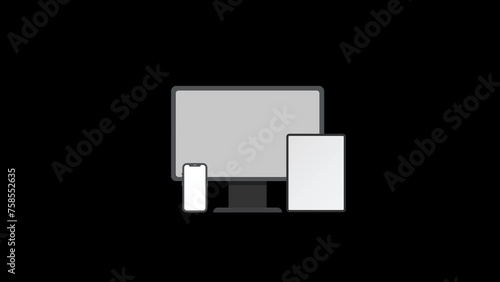 animation of electronic devices smartphones, computers, laptops, mobile phone motion graphics