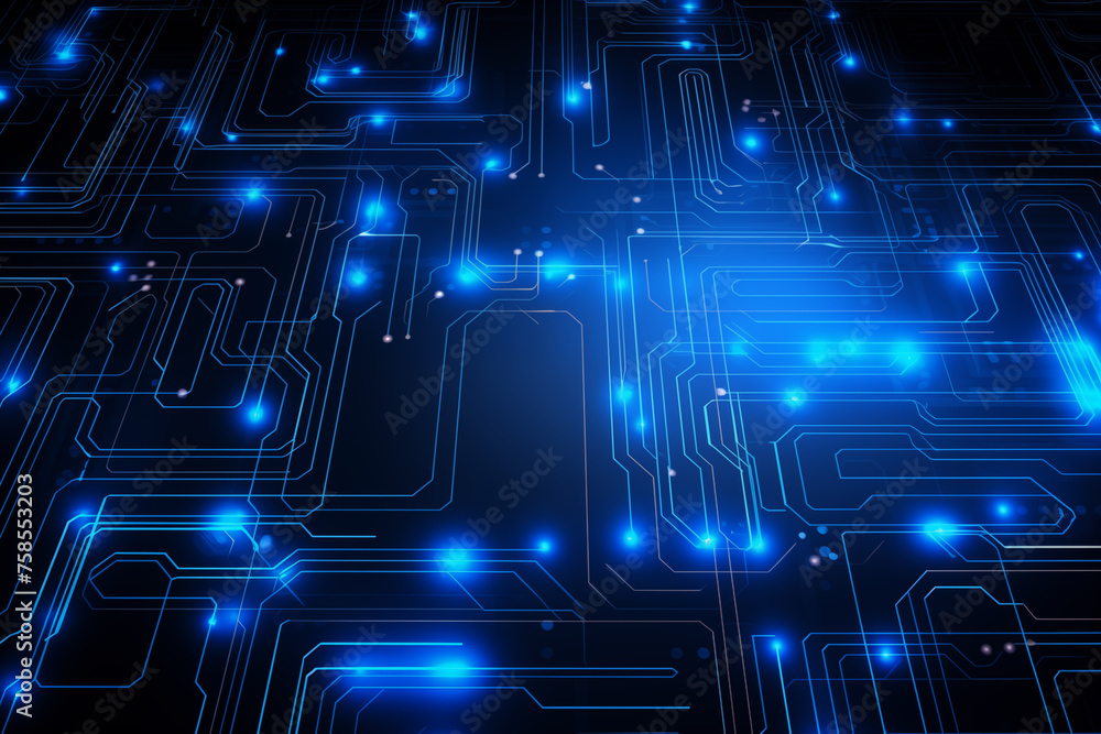 A blue background with many blue lines and dots A blue background with many blue lines and dots