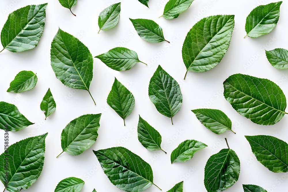 Purity and Tranquility: Symmetrical Pattern of Autumn Leaves on a White Background Purity and Tranquility: Symmetrical Pattern of Autumn Leaves on a White Background