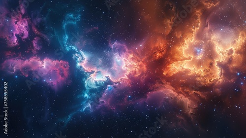 The breathtaking beauty of a nebula is showcased in vibrant colors, illustrating the complexity and wonder of the cosmos. © Nuth