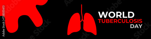 Vector illustration of a lungs for World Tuberculosis Day. observed on March 24th each year. public awareness about the global epidemic of tuberculosis and efforts to eliminate the disease.