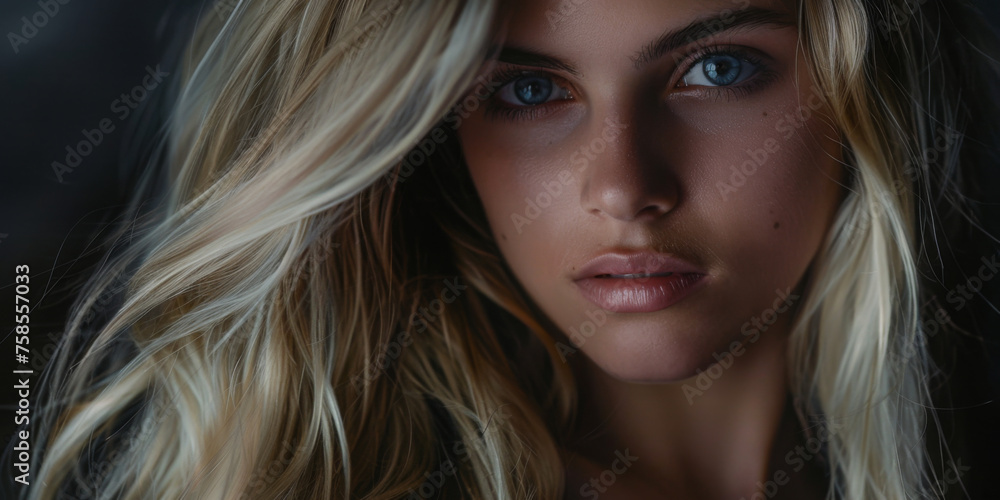 beautiful blonde woman with long hair and soft skin, generative AI beautiful blonde woman with long hair and soft skin, generative AI