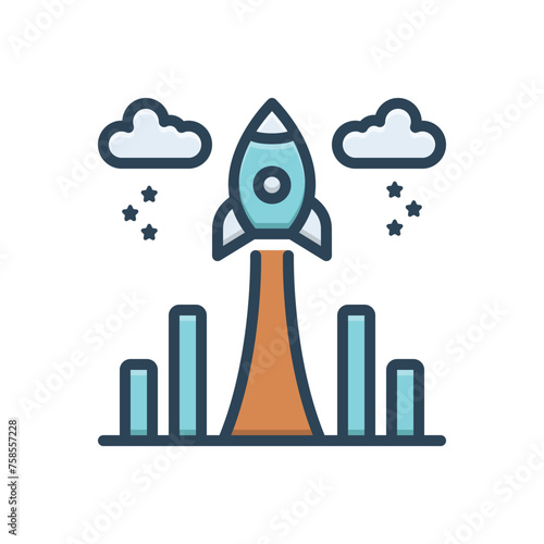 Color illustration icon for growth