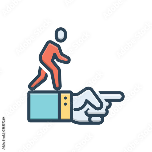 Color illustration icon for guidance