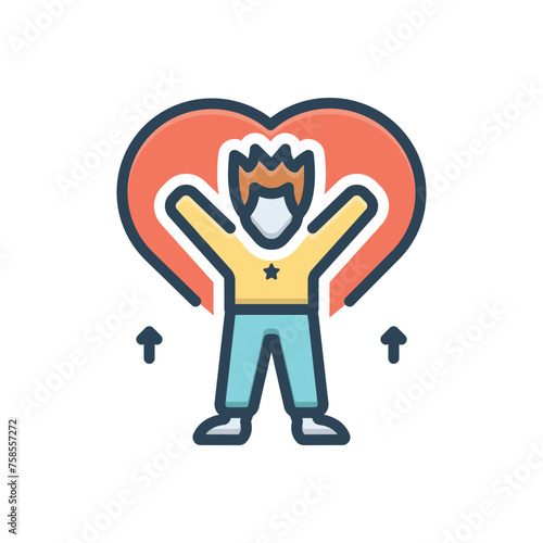 Color illustration icon for passion