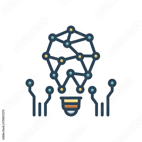 Color illustration icon for innovation